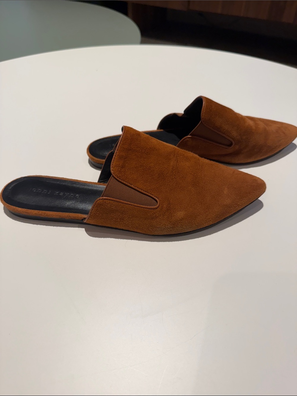 Jenni Kayne Brown Suede Pointed-Toe Slip-On Mules